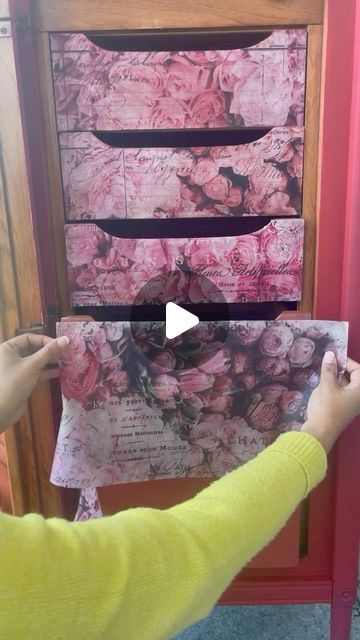 Redesign with Prima®️ on Instagram: "🌹 Behold this stunning decoupage transformation! 🌟 @click2restore worked their magic using the exquisite Flower Market Decoupage Tissue Paper. 💖

We're loving all the vibrant pink and red projects< are you?
Products used: Flower Market Tissue Paper - 645335" Decoupage Tissue Paper Furniture, Decoupage Decor, Paper Furniture, Decoupage Tissue Paper, Redesign With Prima, Pink And Red, Flower Market, Tissue Paper, Decoupage