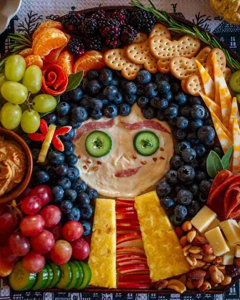 How to Make a Coraline Charcuterie Board Coraline Decorations Party Ideas, Coraline Movie Night, Coraline Birthday Party Ideas, Coraline Party, Pub Cheese, Coraline Movie, Mini Cucumbers, Colby Jack Cheese, Halloween Party Themes