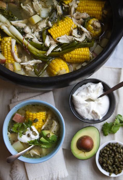 Chicken And Potato Soup, Colombian Woman, Latin Dishes, Chicken And Potato, Lunch Appetizers, Colombian Food, Potato Soup Recipe, Healthy Lunches, Food History