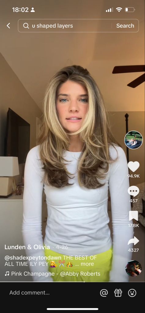 Acquired Style Hair, Olivia Bennett, U Shaped Layers, Olivia Bennett Hair, Olivia Hair, Topanga Hair Layers, U Shaped Layered Hair, Long Brown Hair With Layers Face Framing, Topanga Haircut