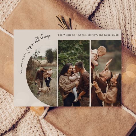 Photo Collage Christmas Card, Boho Arch, Arch Frame, Holiday Portraits, Holiday Fonts, Christmas Holiday Cards, Album Design, Holiday Photo Cards, Card Layout