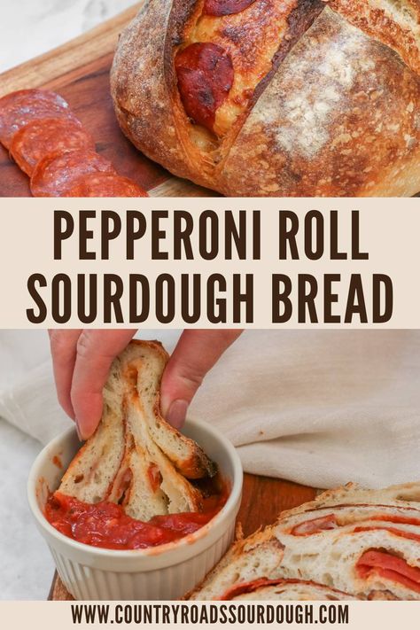 Pepperoni Roll Pizza Bread Pepperoni Roll, Artisan Sourdough Bread Recipe, Homemade Pepperoni, Recipe Using Sourdough Starter, Pepperoni Rolls, Sourdough Starter Discard Recipe, Discard Recipes, Homemade Sourdough Bread, Artisan Bread Recipes