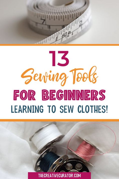 These are the most essential sewing tools every sewing beginner should consider adding to their stash. They'll help you to sew more, and better too! If you love DIY and crafts and want to get good at sewing, this is the must have sewing tools list you need! Fat Quarter Projects, Basic Sewing, Sew Ins, Beginner Sewing, Beginner Sewing Projects Easy, Leftover Fabric, Sewing Projects For Beginners, Sewing Skills, Love Sewing