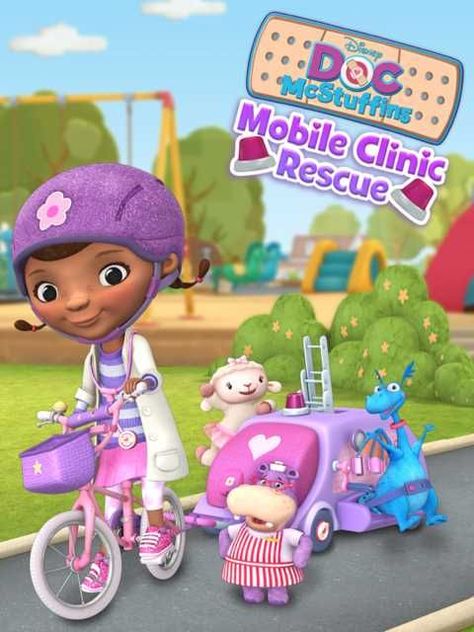 Doctor Mcstuffins, Mobile Clinic, Disney Doc Mcstuffins, Doc Mcstuffins, Bicycle Race, Kids App, Disney Junior, Kids Shows, Disney Channel