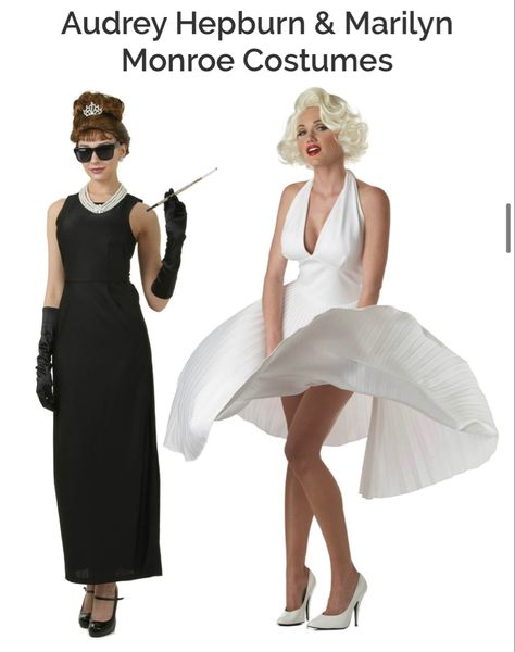 Marylin Monroe And Audrey Hepburn Costumes, Audrey Hepburn And Marilyn Monroe Halloween Costume, Audrey Hepburn And Marilyn Costume, Audrey Hepburn And Marilyn Monroe Costume, Marilyn Monroe Halloween Costume, Audrey Hepburn Costume, Marilyn Monroe Costume, Marilyn Monroe And Audrey Hepburn, Friend Costumes