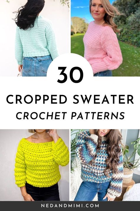 Enjoy this selection of crochet cropped sweater patterns. From straightforward patterns to more intricate designs, this list caters to crocheters at every level. Use these cropped sweater crochet patterns to create your own fashionable, trendy top. Embark on your crafting journey with these patterns and add a unique, chic cropped sweater to your wardrobe. How To Crop Sweater, Crochet Crop Sweater Pattern Free, Crop Sweater Pattern, Cropped Sweater Crochet, Sweater Crochet Patterns, Crochet Cropped Sweater, Sweater Projects, Crochet Granny Stitch, Sweater Tutorial