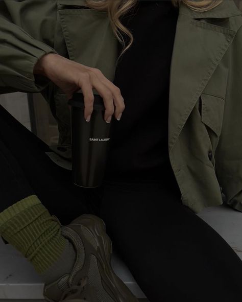 Quite Aesthetic, Military Aesthetic, Olive Style, Dark Green Aesthetic, Royal Green, Green Girl, Quick Outfits, Dark Olive Green, Green Life