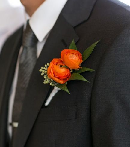 Orange Ranunculus Boutonniere, Ranunculus Wedding Bouquet, Orange Boutonniere, Ranunculus Boutonniere, Ranunculus Wedding, Orange Ranunculus, Wedding Gifts For Men, Country Side, Vintage Rentals