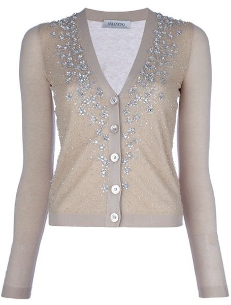 Valentino Beige Beaded Cardigan The Cardigans, Embellished Cardigan, Beaded Cardigan, Beaded Sweater, Embroidered Cardigan, Fashion Capsule, Upcycled Fashion, Cubicle, Stylish Fashion