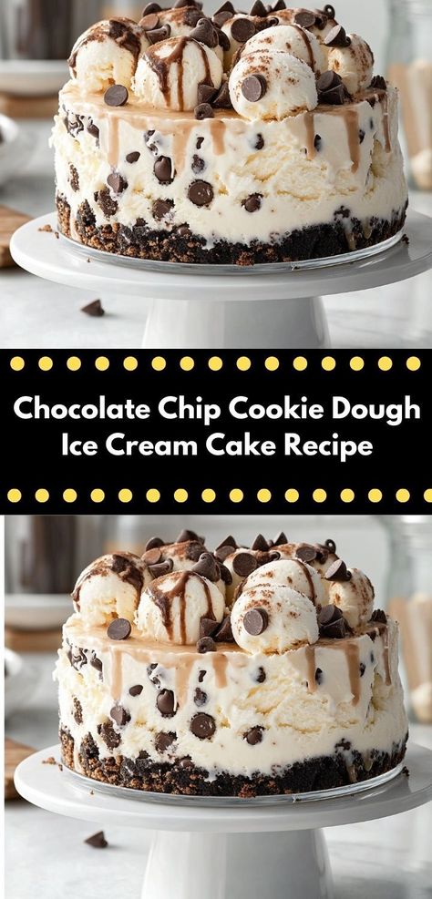 Searching for the ultimate indulgence? This Chocolate Chip Cookie Dough Ice Cream Cake Recipe offers a perfect blend of sweetness and creaminess. It's a fantastic choice for summer parties or casual get-togethers, ensuring smiles all around. Assorted Cheesecake, Cookie Dough Ice Cream Cake, Dessert Ideas Simple, Creative Dessert Ideas, Perfect Cheesecake Recipe, Chocolate Chip Cookie Dough Ice Cream, Perfect Cheesecake, Cheesecake Ideas, Recipes Unique