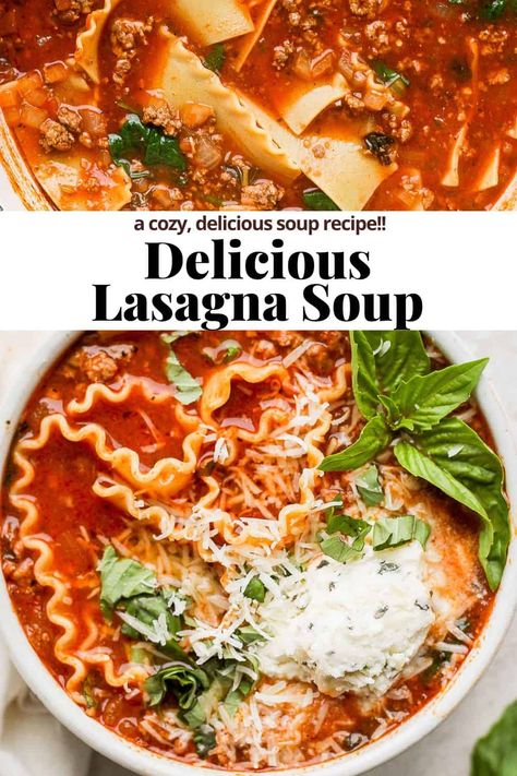 Lasange Recipe, Lasagne Soup, Easy Lasagna Soup, Wooden Skillet, Healthy Lasagna, Easy Pasta Sauce, Lasagna Soup Recipe, French Onion Soup Recipe, Homemade Soup Recipe