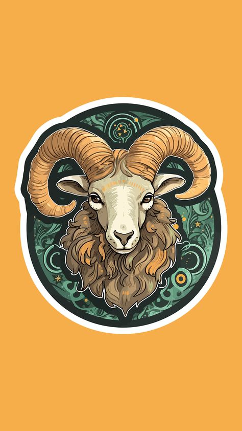 Aries Illustration, Ram Illustration, Ram Drawing, Aries Logo, Vision 2024, Aries Aesthetic, Yoga Chakras, Aries Art, Aries Ram