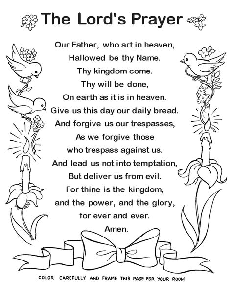 free printable bible coloring pages | Bible-Printables: Lord's Prayer Coloring Pages - The Lords Prayer text ... Christian Worksheets, Lords Prayer, The Lord's Prayer, Lord’s Prayer, Bible Printables, Kids Bible, Bible Coloring Pages, Lord's Prayer, Sunday School Activities