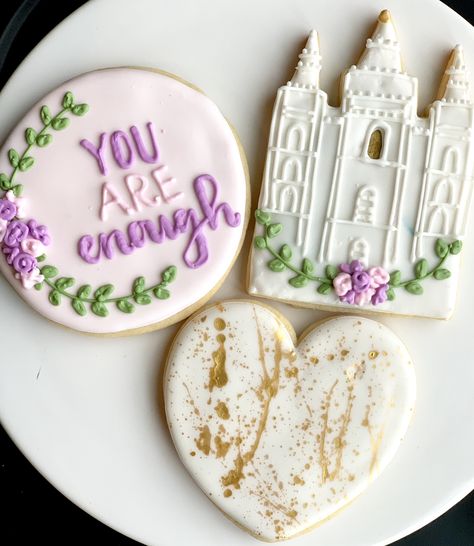 Temple Cookies Lds, Temple Sugar Cookies, Temple Cookies, Baptism Cookies, Iced Sugar Cookies, Sugar Cookie Frosting, Lightbulbs, Beautiful Cookies, Cookie Inspiration