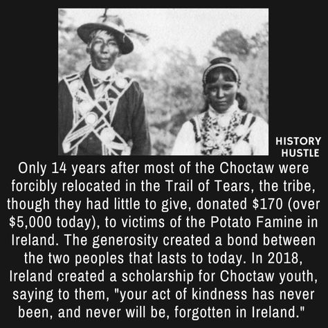 Native American Facts, Potato Famine, Celtic Heritage, Trail Of Tears, History Facts Interesting, Act Of Kindness, Faith In Humanity Restored, Irish History, Humanity Restored