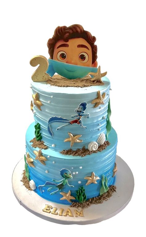 Luca Birthday Cake Ideas, Luca Themed Cake, Luca Birthday Theme, Luca Cake Disney, Luca Party Decorations, Luca Cake Ideas, Luca Cupcakes, Luca Theme Birthday Party, Luca Birthday Cake