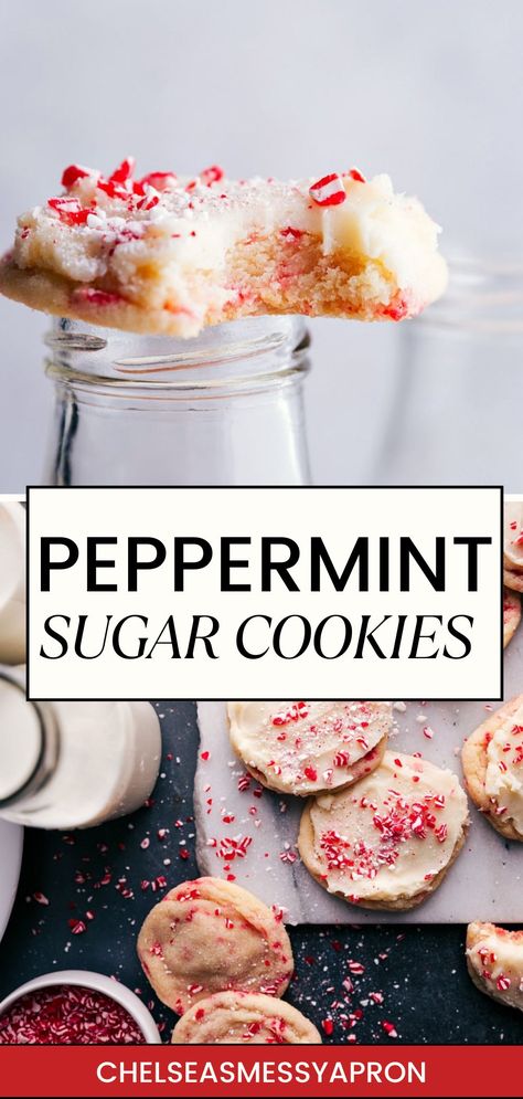 Sour Cream Peppermint Sugar Cookies, Cookie Recipes Peppermint, Peppermint Icing For Cookies, Peppermint Extract Cookies, Christmas Baking Peppermint, Recipes With Peppermint Extract, Soft Peppermint Cookies, Crushed Peppermint Cookies, Peppermint Butter Cookies