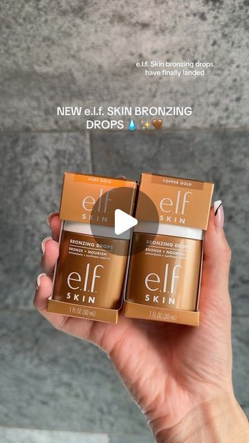 Hannah St Luce🤍 on Instagram: "WOW😍🤎✨ @elfcosmeticsuk NEW BRONZING DROPS 🤎  Using shade “pure gold” , these melted into my skin, felt super hydrating and nourishing on the skin. For £12 I think this is GREATTTT  #elfcosmetics #elfbronzingdrops #bronzingdrops #elf (not an ad, product was gifted, no obligation to post)" How To Use Bronzing Drops, Elf Bronzing Drops, Elf Bronzer, Bronzing Drops, Elf Products, E.l.f. Cosmetics, Elf Cosmetics, Elf Makeup, Glowy Skin