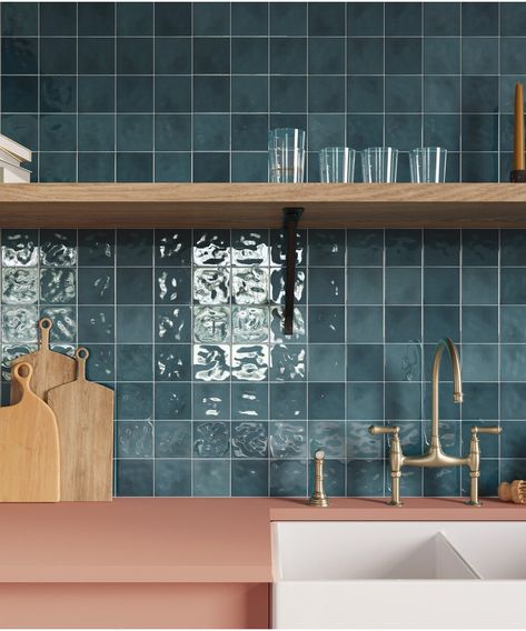 Kitchen Wall Tiles | Super Sale on Now | Topps Tiles Teal Tile Kitchen, Terrazzo Backsplash, Bathroom Family, Teal Tile, Wet Room Tiles, Silver Tile, Teal Kitchen, Topps Tiles, Wall Tiles Design