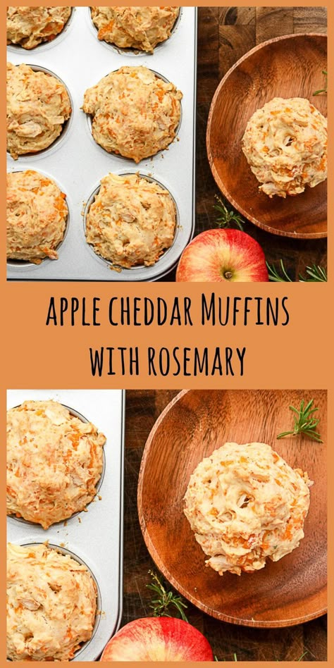 Muffins Cinnamon, Recipes Muffins, Savory Apple Recipes, Cheddar Muffins, Apple Cheddar, Apple Recipes Healthy, Apple Recipes Easy, Savory Muffins, Apple Dessert Recipes