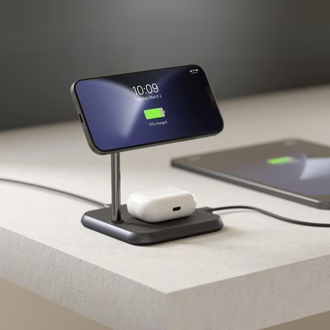 Less cables, more peace of mind with our 3-in-1 magnetic wireless charger! 🛏️✨ Keep your nightstand tidy and effortlessly charge your devices. 🙌 Who wouldn't want less clutter and more convenience? 📸 Thanks for sharing @huisjevanschijndel #zens #empoweringfreedom #friendsofzens #interiorinspo #bedroomideas #bedroomstyling #bedroomgoals #wirelesscharging #nightstands Iphone Wireless Charger, Zen Desk, Airpods Iphone, Nightstand Black, Wireless Charger Iphone, Apple Charger, Apple Watch Charger, Nightstand Decor, Samsung Charger