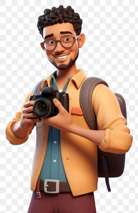 Photographer Character Design, Photographer Cartoon, Photographer With Camera, Png Camera, Camera Portrait, Camera Png, Camera Cartoon, 3d Camera, Desktop Background Pictures