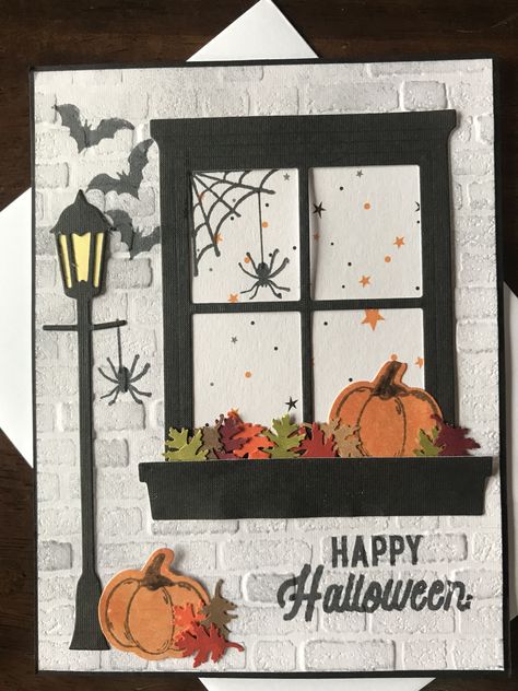 Fall And Halloween Cards, Halloween Cards Diy Homemade, Halloween Card Ideas Handmade, Halloween Homemade Cards, Halloween Cards Stampin Up Ideas, Halloween Cards Handmade Ideas, Handmade Halloween Cards, Halloween Cards Diy, Fall Cards Handmade