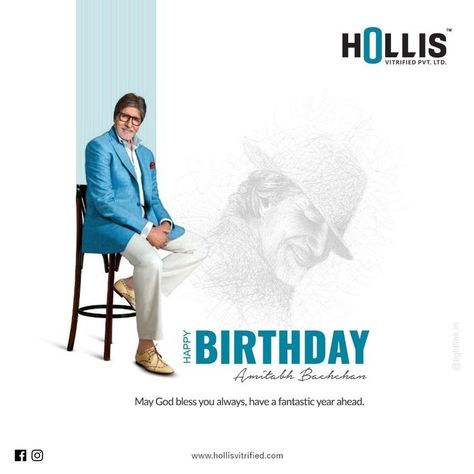 Happy Birthday Amitabh Bachchan, Happy Birthday Creative Poster, Birthday Creative Ads, Birthday Creative Poster, Birthday Social Media Post, Bd Design, Wedding Album Cover Design, Graphic Design Posters Layout, Photoshop Tutorial Photo Editing