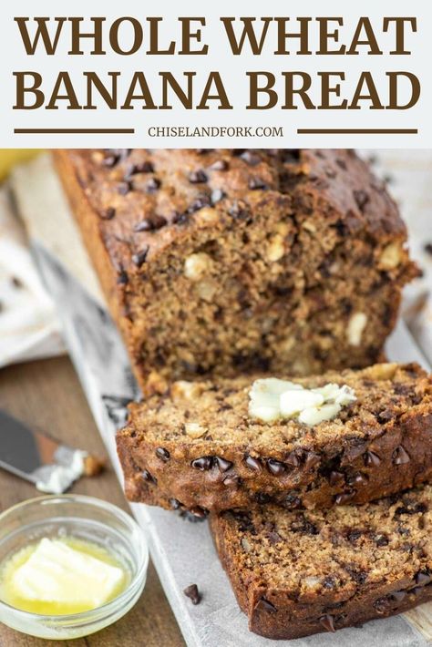 Whole Wheat Banana Bread Recipe, Wheat Banana Bread Recipe, Banana Bread With Walnuts, Butternut Squash Bread, Fall Bread, Healthy Banana Bread Recipe, Whole Wheat Banana Bread, Flours Banana Bread, Banana Bread Recipe Healthy