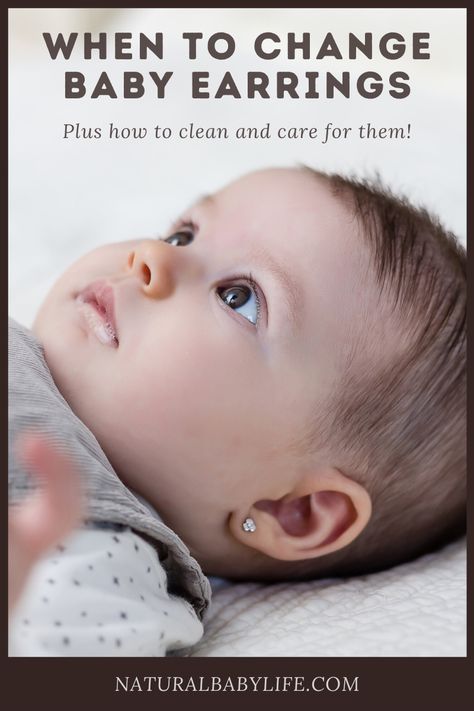 Whether or not you should pierce your baby's ears is up for debate amongst parents but those that choose to do it will likely wonder when to change their baby's earrings, how to do it, and other safety concerns that they should be aware of with earrings, in general.  If you are still considering getting your baby's ears pierced, read further for helpful information about how to care for the piercings and your baby afterward. Baby With Earrings, Infant Ear Piercing, Baby Wearing Earrings, Newborn Earrings, Babies With Ears Pierced, Earrings For Baby Girl, Gold Earrings For Baby Girl, Infant Earrings, Baby Earrings Infants