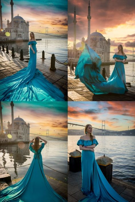 Alana dress in Istanbul. Beautiful turquoise color, Maxi long flying train, One size dresses for photo shoot, Istanbul photo shoot, Dress for rent in Istanbul, Rental dresses Istanbul, Flowy dresses for photo shoot, Istanbul photoshoot, Istanbul Turkey, Istanbul sunset sunrise photo, Istanbul vacation, Istanbul photographer, Istanbul photo shooting, Gift for her, Maxi long tail gown, Blue dress with long train, Parachute dress, very long train tail, Vacation photo shoot Photo by Tatiana Şahin Long Tail Gown, Istanbul Photoshoot, Istanbul Vacation, Tail Gown, Istanbul Sunset, Dress With Long Train, Photo Shoot Dress, Parachute Dress, Gown Blue