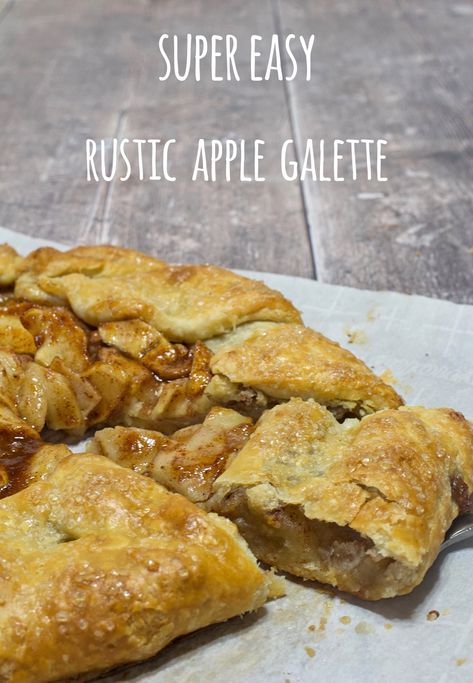 If you’re intimidated by making pie crust, start with this easy Rustic Apple Galette. It’s every bit as delicious as an apple pie but so much easier. Tender, warmly spiced apples are baked in a flaky buttery crust. The dough gets folded up and over the apples in a rustic fashion. Super easy! #pie #apple #applepie #applegalette #rusticapplegalette Rustic Pie Crust, Rustic Apple Galette Tart Recipes, Rustic Galette Recipe, Baked Apples Wrapped In Pie Crust, Rustic Apple Pie Pioneer Woman, Baked Apple Turnovers With Pie Crust, Rustic Apple Tart Easy, Apple And Pie Crust Recipes, Rustic Apple Pie Recipe