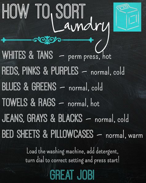 Download your free How to Sort Laundry printable to teach your kids how to sort laundry so they can do this chore themselves! Laundry Chart, How To Sort Laundry, Daily Cleaning Routine, Cold Towels, Laundry Sorting, Diy Organizer, Routine Tips, Household Cleaning Tips, Daily Cleaning