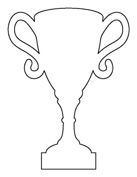 Trophy pattern. Use the printable outline for crafts, creating stencils, scrapbooking, and more. Free PDF template to download and print at http://patternuniverse.com/download/trophy-pattern/ Trophy Template Free Printable, Trophy Outline, Trophy Template, Trophy Printable, Winning Trophy, Trophy Craft, Printable Outline, Printable Sports, Sport Craft