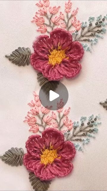 3d Embroidered Flowers, 3d Embroidery Flowers, Loop Stitch, Embroidery 3d, 3d Embroidery, 3d Flowers, Flower Embroidery, Stitch Embroidery, Embroidery Flowers