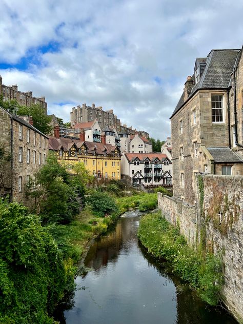 One of the most beautiful areas of Edinburgh. Dean Village Edinburgh, Edinburgh Scotland, Edinburgh, Wonders Of The World, Dean, Scotland, Most Beautiful, Wonder, House Styles