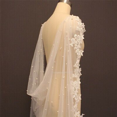 Style: Bridal veil. Veil Tiers: one(with comb). Veil Length: total length is about 98.5"(250cm}. Available Colours: Ivory,white. Care Details: Hand Wash. ). Wedding Cape Veil, Cape Veil, Ivory Bridal Veil, Ivory Bride, Wedding Veil Vintage, Wedding Cloak, Cape Wedding, Wedding Bolero, Lace Cape