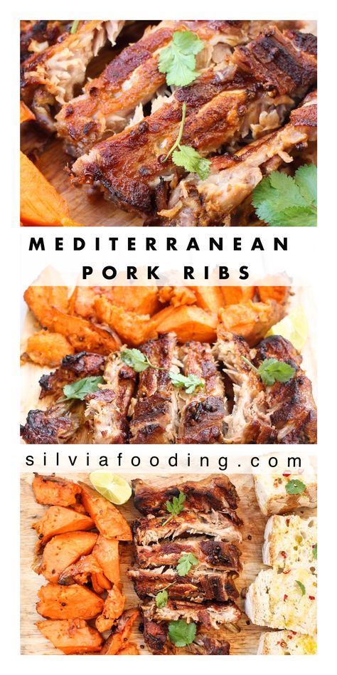 Healthy Pork Rib Recipes, Mediterranean Pork Ribs, Mediterranean Ribs, Boneless Pork Spare Ribs Recipe, Best Pork Ribs Recipe, Pork Rib Marinade, Rib Marinade, Pork Back Ribs, Boneless Pork Ribs