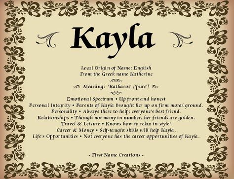 Kayla Kayla Place, Kayla Name Meaning, Second Ig Name Idea, Kayla Name, Second Ig, Ig Name, Name Idea, Baby Name Generator, 2024 Board