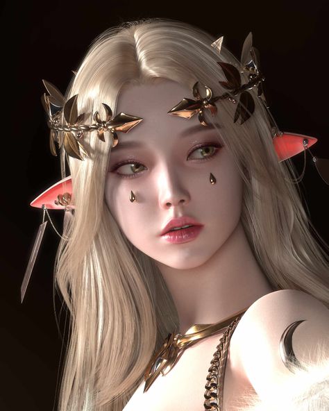 Magician - ZBrushCentral Mroczny Elf, Sketch Face, 3d Karakter, Elf Cosplay, Elf Art, Girl Elf, Girl Character, Dark Elf, Character Modeling