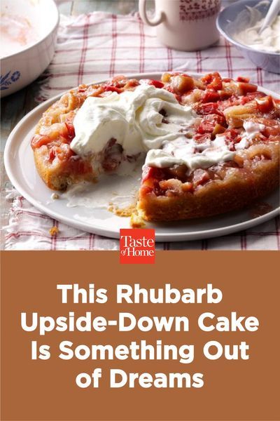 Easy Rhubarb Recipes, Rhubarb Desserts Recipes, Rhubarb Upside Down Cake, Fresh Rhubarb, Rhubarb Desserts, Food Type, Rhubarb Cake, Cheap Healthy, Rhubarb Recipes