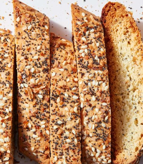 Everything Bagel Biscotti Recipe | King Arthur Baking King Arthur Recipes, Recipes To Bake, King Arthur Flour Recipes, Bagel Toppings, King Arthur Baking, King Food, Biscotti Recipe, Baking Company, Everything Bagel