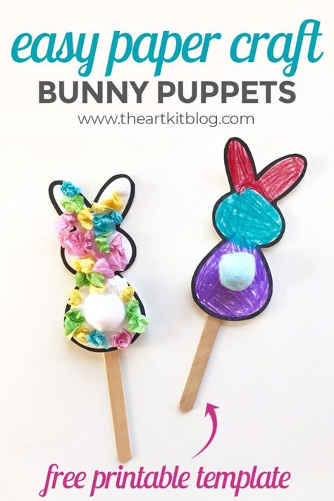 Free Bunny Puppet Templates Bunny Paper Craft, Easter Craft For Kids, Paper Bunny, April Art, Fun Easter Crafts, Easy Easter Crafts, Easter Bunny Crafts, Easter Craft, Bunny Crafts