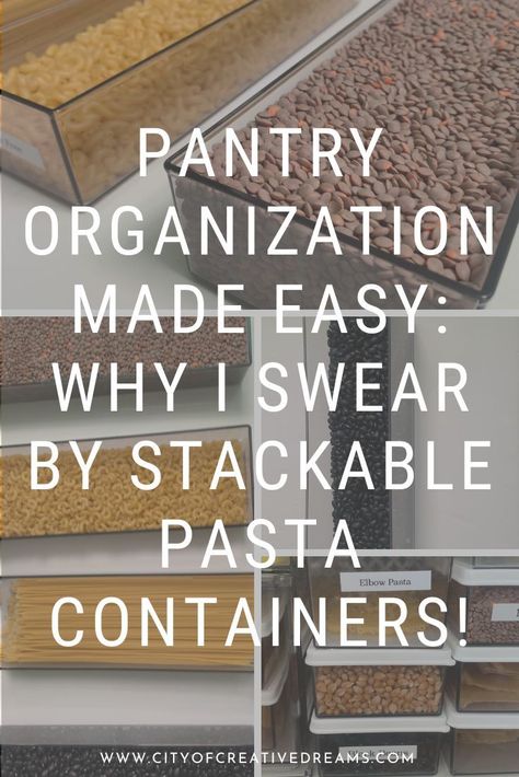 Pantry Organization Made Easy: Why I Swear by Stackable Pasta Containers! | City of Creative Dreams, pantry organization, pantry organization ideas, pantry organization small, pantry organization on a budget, how to organize your pantry, how to organize your pantry shelves, how to organize your pantry small spaces, how to organize your pantry closet, how to organize your pantry on a budget, how to organize your pantry organization ideas Pantry Drawers Organization, Pantry Organization Categories, Pantry Categories, Organization Small Pantry, Pasta Containers, Pantry On A Budget, Deep Pantry Organization, Organization On A Budget, Organization Ideas Pantry