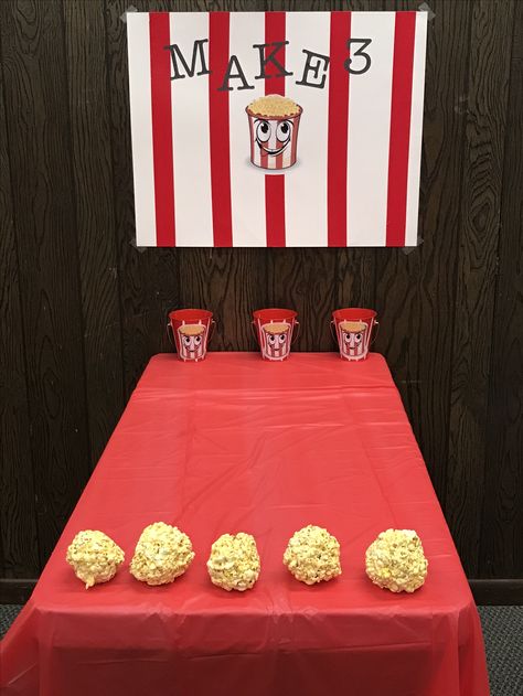 Popcorn Games Activities, Elementary School Carnival Games Ideas, Stall Ideas For School Fair, Popcorn Kickoff Cub Scouts, Popcorn Games For Kids, Red Carpet Party Games, Popcorn Activities, Popcorn Games, Cub Scout Popcorn