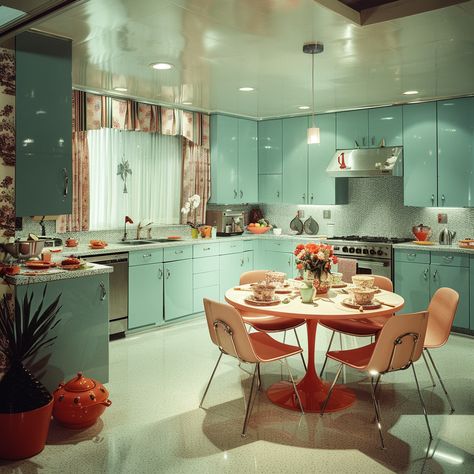 80s, 90s, retro style, vintage, miami, 70s, old, interior, design, luxury, midcentury modern, 80s aesthetic, home decor Kitchen Midcentury Modern, Retro Aesthetic Kitchen, Kitchen Midcentury, 90s Kitchen, Crazy Kitchen, 50s Retro, Aesthetic Kitchen, Mid Century Mod, Old Kitchen