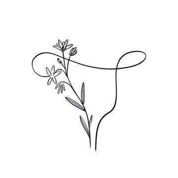 Ovary Flower Tattoo, Feminine Symbols Tattoo, Fertility Flower Tattoo, One Ovary Tattoo, Subtle Uterus Tattoo, Abstract Uterus Tattoo, Small Uterus Tattoo, Womens Health Tattoo, Uterus Tattoo Minimalist