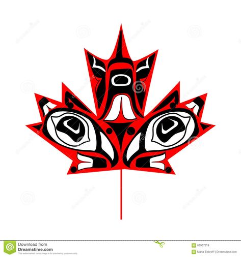 Canadian Native Maple Leaf - Download From Over 44 Million High Quality Stock Photos, Images, Vectors. Sign up for FREE today. Image: 66907219 Tatouage Haida, Haida Tattoo, Canadian Aboriginal Art, Arte Haida, Maple Leaf Art, Native Artwork, Pacific Northwest Art, Haida Art, Inuit Art