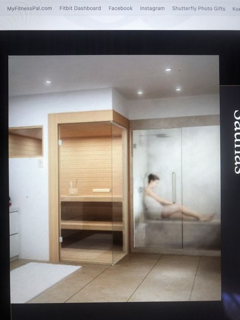 Home Steam Room, Sauna Bathroom Design, Steam Room Shower, Building A Sauna, Home Spa Room, Sauna Steam Room, Sauna Design, Sauna Room, Spa Room