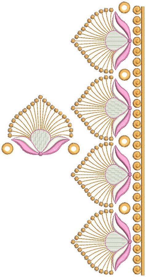 lace and border embroidery design Triangle Embroidery Design, Border Embroidery Design, Beautiful S, Fabric Paint Diy, Gold Work Embroidery, Embroidery Border, Lace Painting, Rangoli Borders, Print Design Art